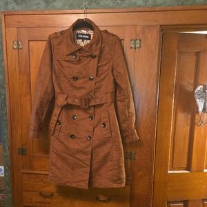 STEVE MADDEN Womens Brown Belted Suede Coat - Size L